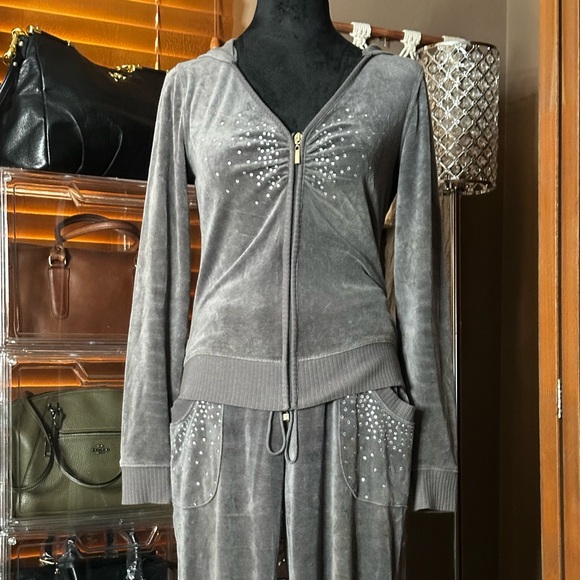 Plush & Lush Pants - Plush & Lush Grey Sparkly Leisure Set